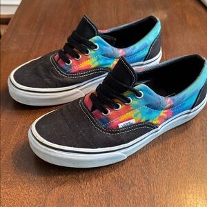 Vans Black and Multicolor Tie-Dye Shoes
